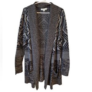 HONEY PUNCH LONG PATTERNED CARDIGAN